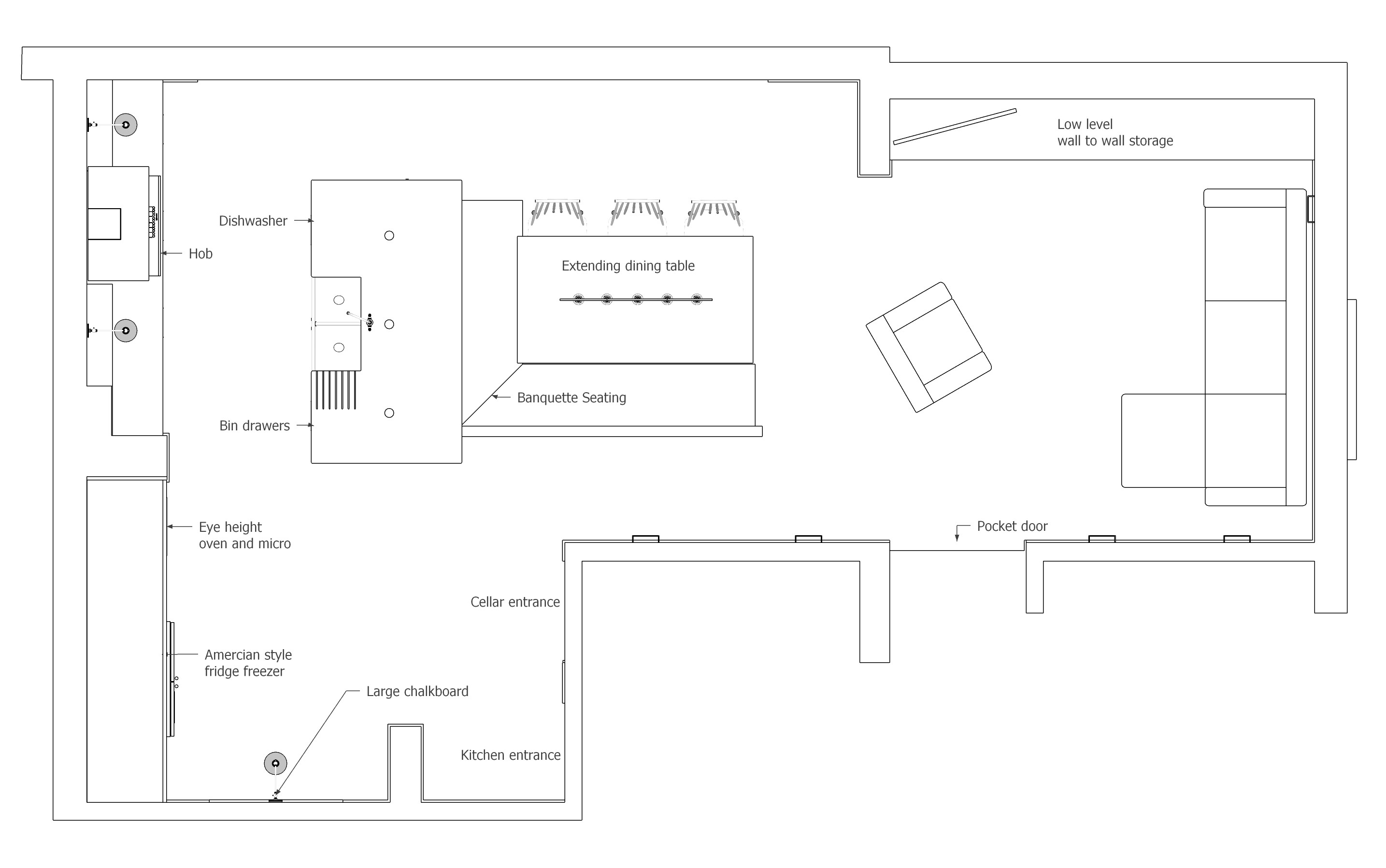 Floor Plan for Bespoke Kitchen