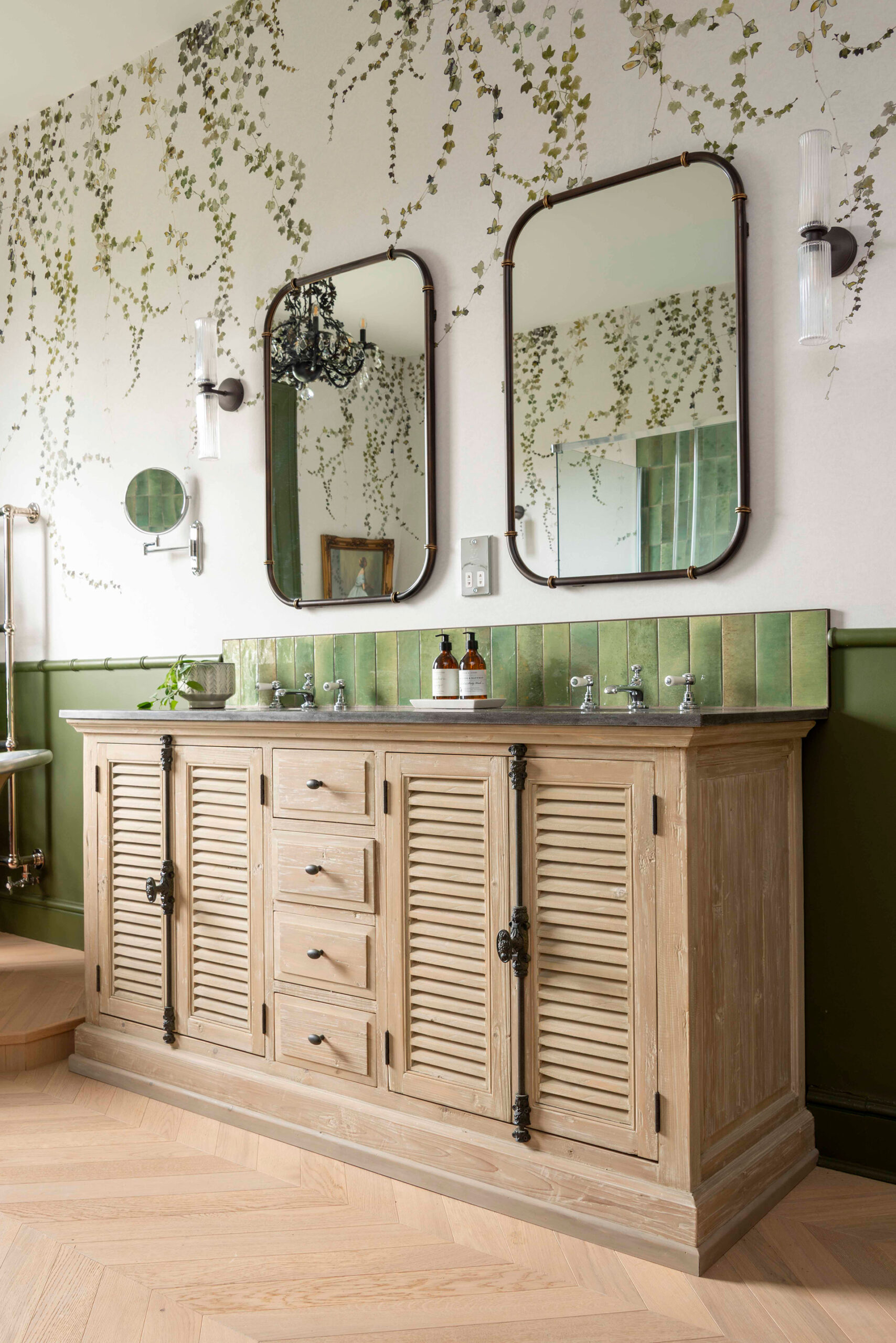 A large double vanity for a large georgian bathroom