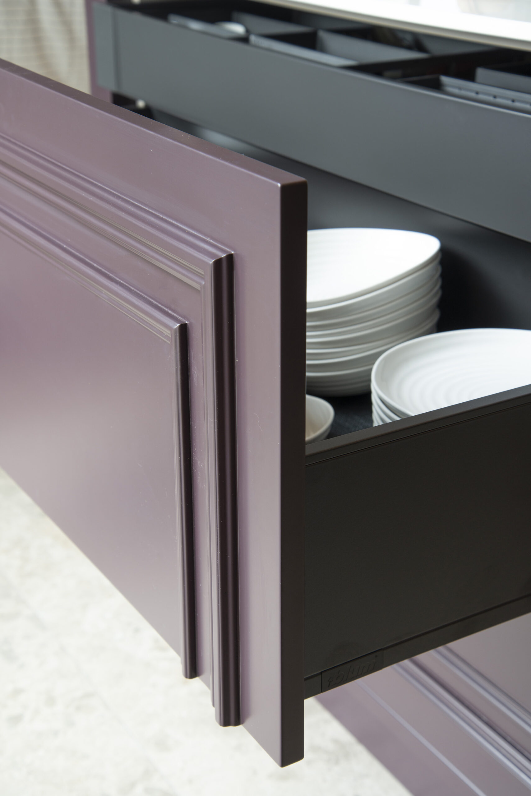 Built-in bench seating with concealed drawer storage, design and made as part of a bespoke interior by No.54 Interiors
